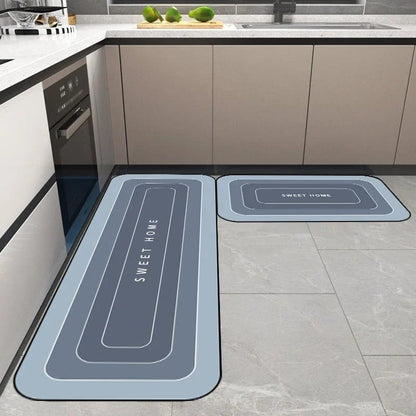 2pcs Tapis de Cuisine avec Caoutchouc