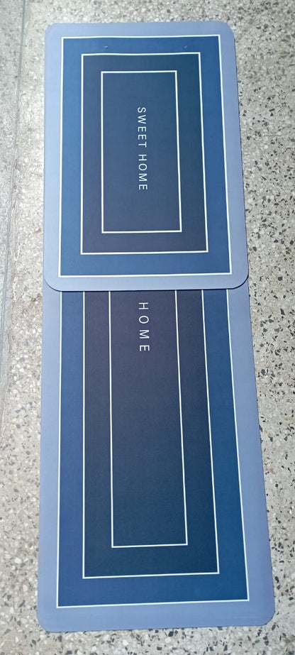 2pcs Tapis de Cuisine avec Caoutchouc