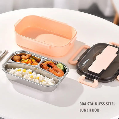 3 Grille Boîte à Lunch en Acier Inoxydable