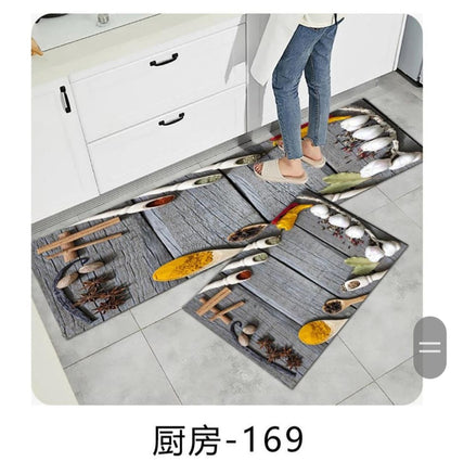 Tapis de cuisine en caoutchouc antidérapants 2 pièces