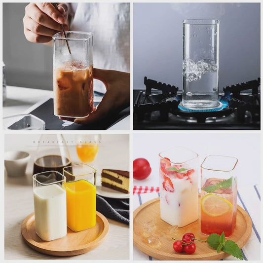 6pc tasses en verre borosilicaté