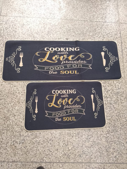 Tapis de cuisine en caoutchouc antidérapants 2 pièces