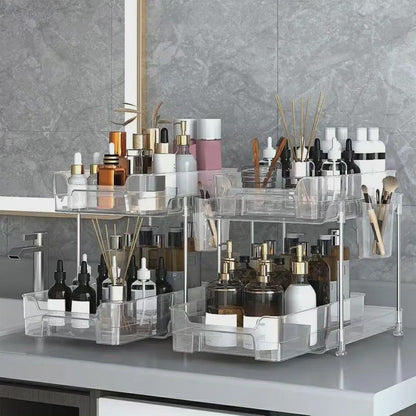 Plateau d'organisation multifonctionnel transparent à 2 niveaux