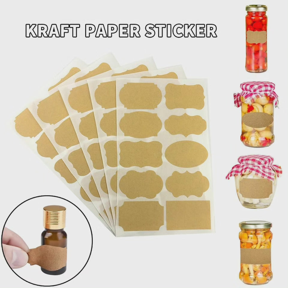 Étiquettes de pot en papier kraft