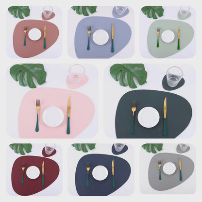 12 pcs sous-verres en cuir