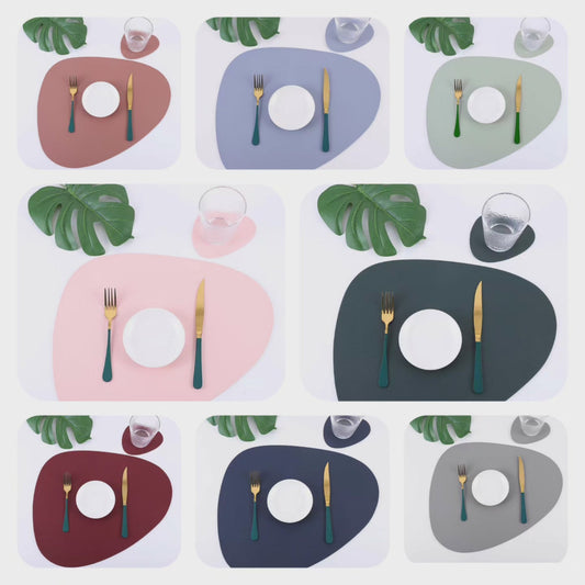 12 pcs sous-verres en cuir