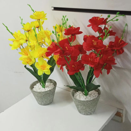 Fleur de bonsaï en fleur artificielle avec pot