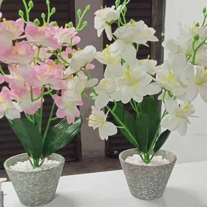 Fleur de bonsaï en fleur artificielle avec pot