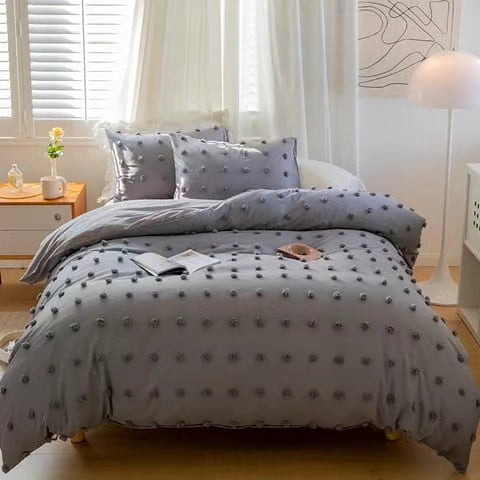 6*7 Housse de couette tuftée avec 2 taies
