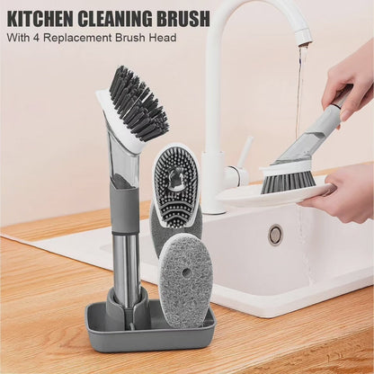 Set de brosses à ustensiles de cuisine avec 4 têtes de rechange
