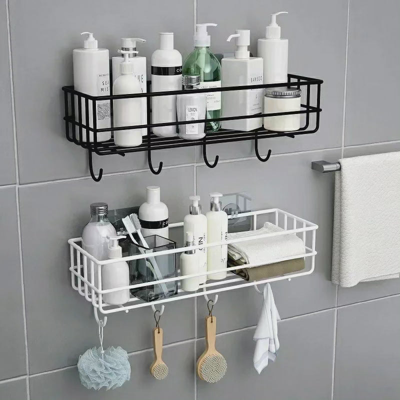 Organisateurs de salle de bain métalliques avec crochets