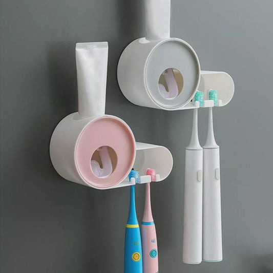 Distributeur de dentifrice élégant et support pour brosse à dents