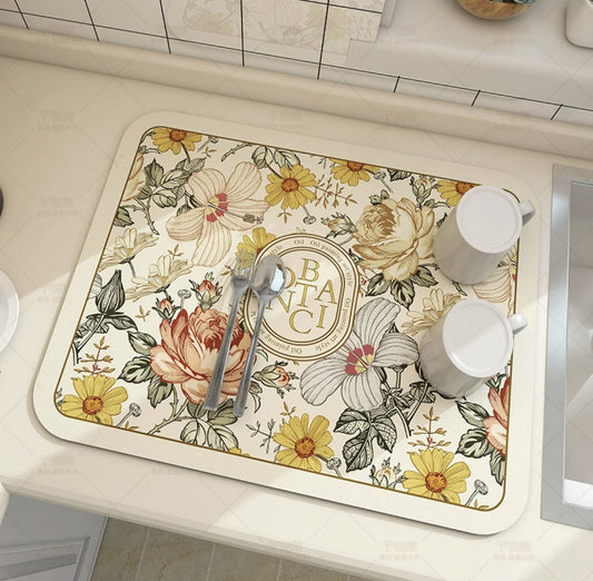Tapis de séchage de vaisselle absorbant pour évier  NoirNov