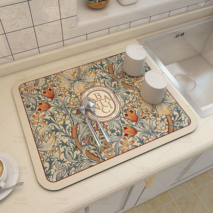 Tapis de séchage de vaisselle absorbant pour évier  NoirNov