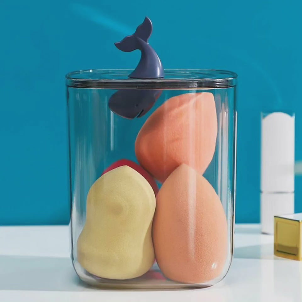 Boîte de rangement pour coton-tige transparent