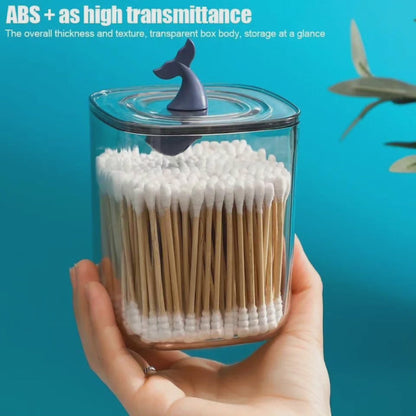 Boîte de rangement pour coton-tige transparent