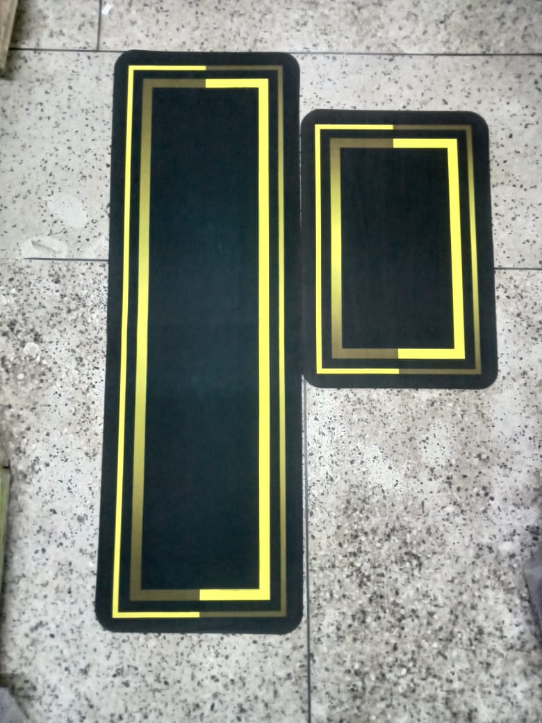 Tapis de cuisine 2 pcs avec dessous en caoutchouc super antidérapant