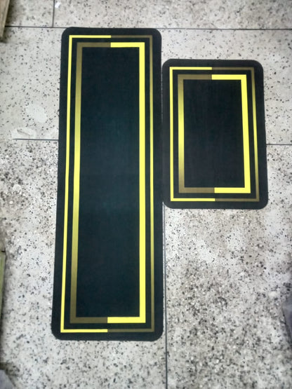 Tapis de cuisine 2 pcs avec dessous en caoutchouc super antidérapant
