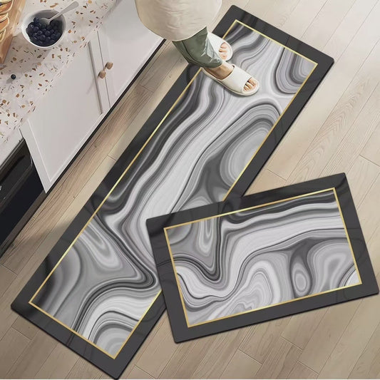 Tapis de cuisine 2 pcs avec dessous en caoutchouc super antidérapant