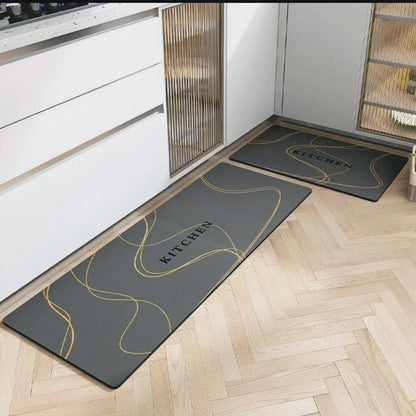 Tapis de cuisine 2 pcs avec dessous en caoutchouc super antidérapant