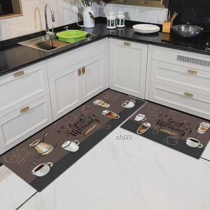 Tapis de cuisine 2 pcs avec dessous en caoutchouc super antidérapant