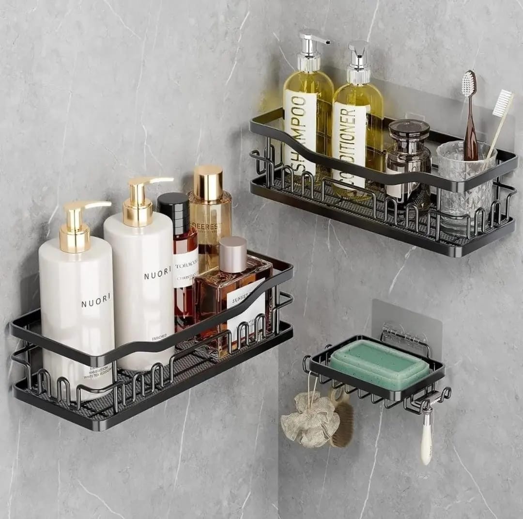 Caddy de salle de bain 3 pièces 2 organisateurs plus porte-savon
