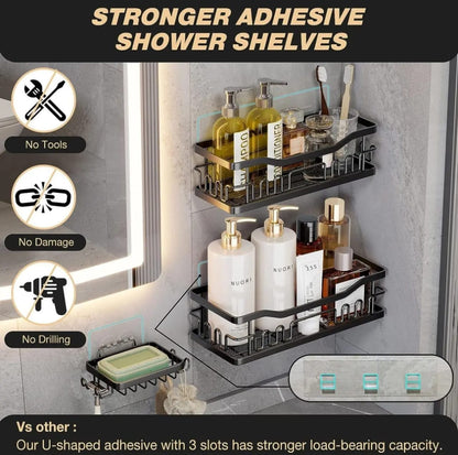 Caddy de salle de bain 3 pièces 2 organisateurs plus porte-savon