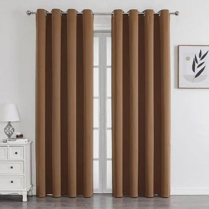 2Pc Rideaux Noirs Texturés Occultants