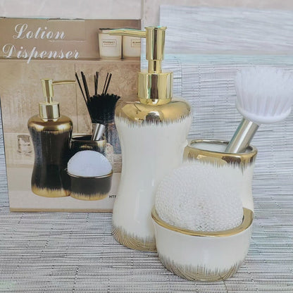 Distributeur de savon avec support pour pinceaux de maquillage