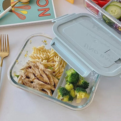 Boîte à lunch en verre compartimentée