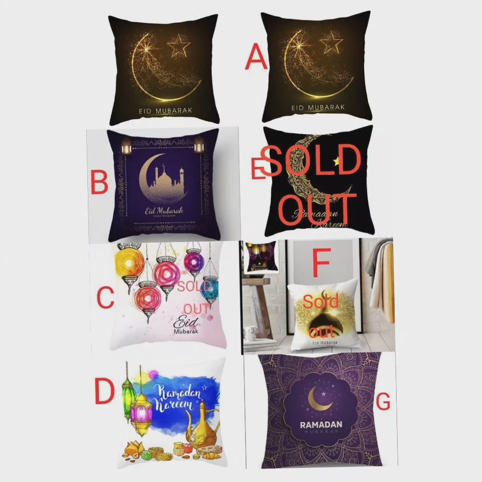 *Ramadhan Kareem / Eid Mubarak décor de maison housse de coussin jetable