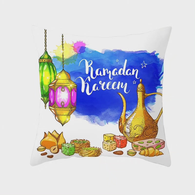 *Ramadhan Kareem / Eid Mubarak décor de maison housse de coussin jetable
