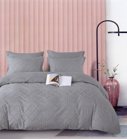 3Pc Housse de couette tuftée Wave Set