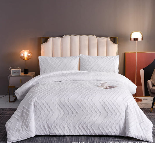 3Pc Housse de couette tuftée Wave Set