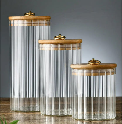 Ensemble de 3 contenants de stockage en verre