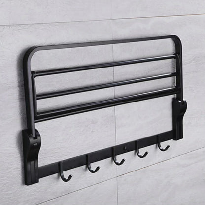 Support de Serviette de Salle de Bain Métallique Noir 50 cm