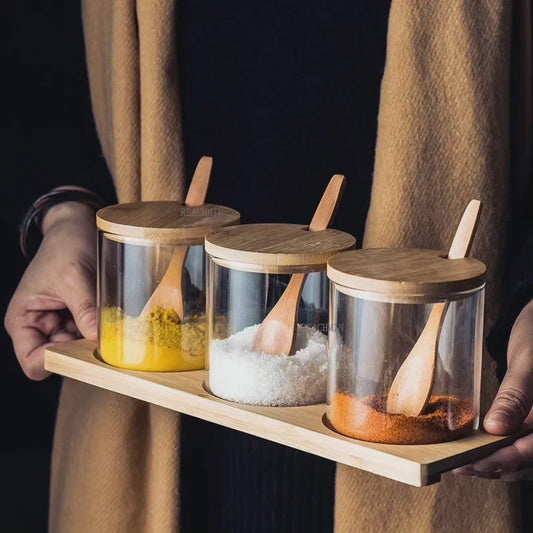 Set d'épices 3 en 1 avec plateau