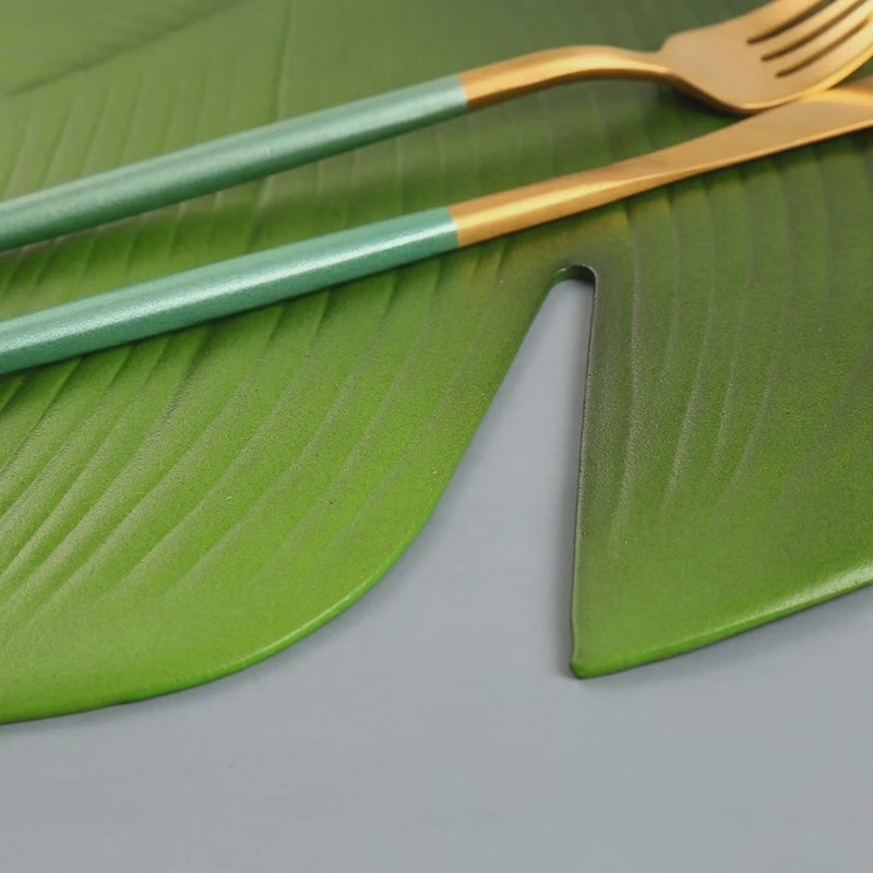 6 pc Tapis de Table Feuille Verte