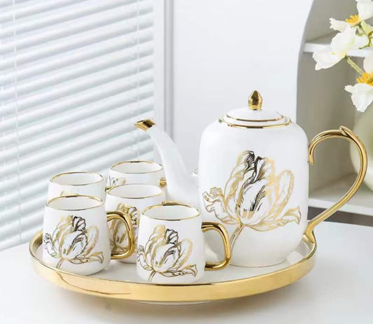 8Pcs Ensemble de Thé Tulipe