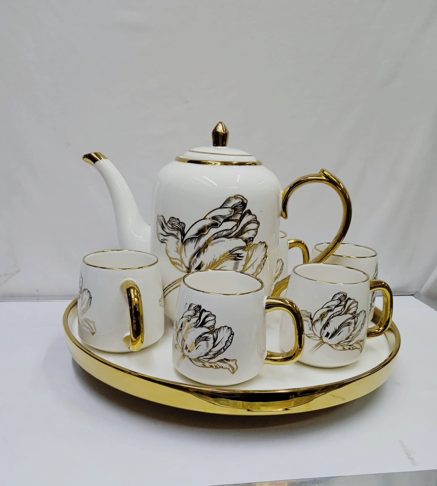 8Pcs Ensemble de Thé Tulipe