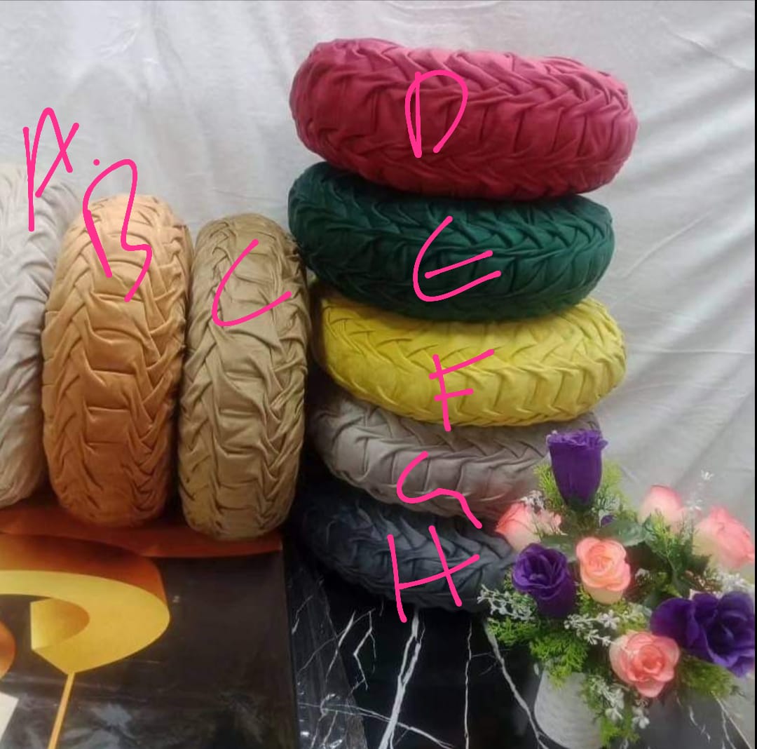 Coussin décoratif rond en velours