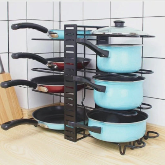 Râtelier à casseroles/couvercles de cuisine à 5 niveaux