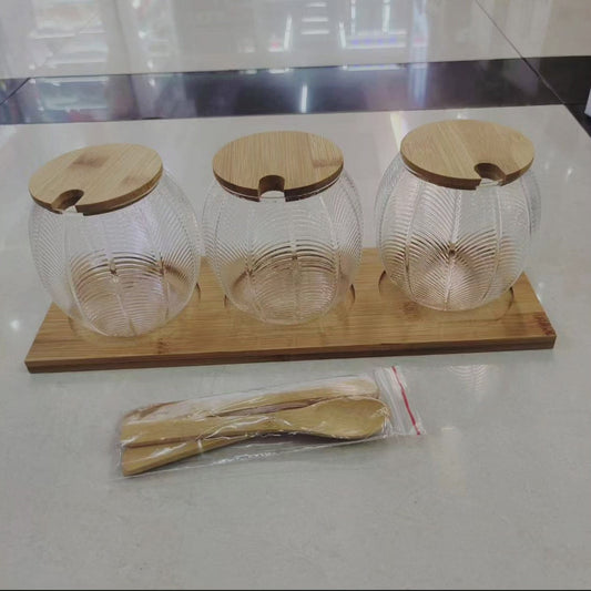 Set de bocaux en verre de 3 pièces