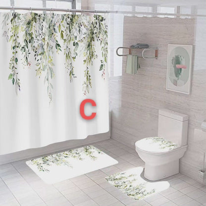 Ensemble de rideau de douche 4 pièces avec tapis