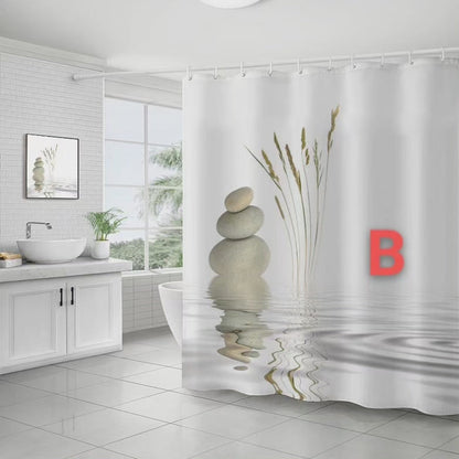 Ensemble de rideau de douche 4 pièces avec tapis