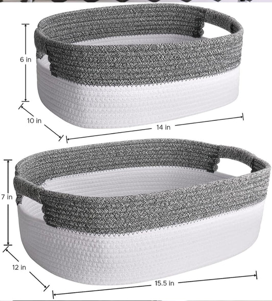 panier en corde de coton 2 pièces