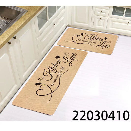 2 en 1 Tapis en caoutchouc de cuisine antidérapants
