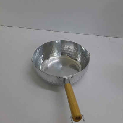 Ustensiles de cuisine en acier inoxydable Sufuria/Lait neige avec poignée en bois
