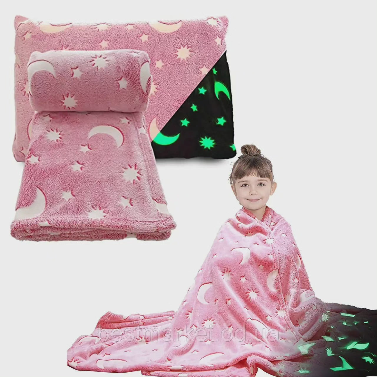 Couverture en polaire phosphorescente