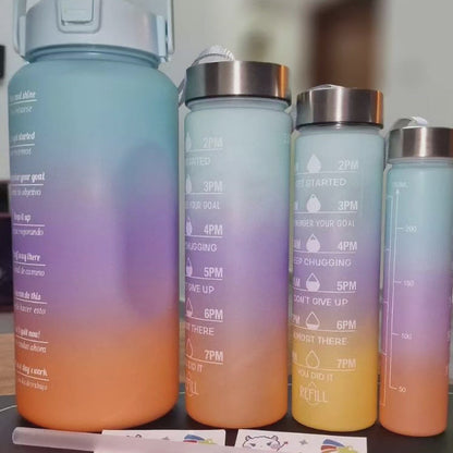 Bouteille d'eau motivationnelle 4 en 1